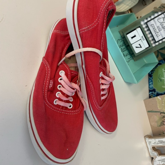 Red Ladies Vans size 8 - Picture 2 of 16